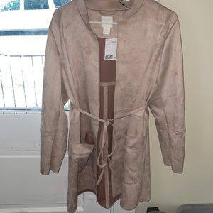 super soft suede overcoat- never worn!